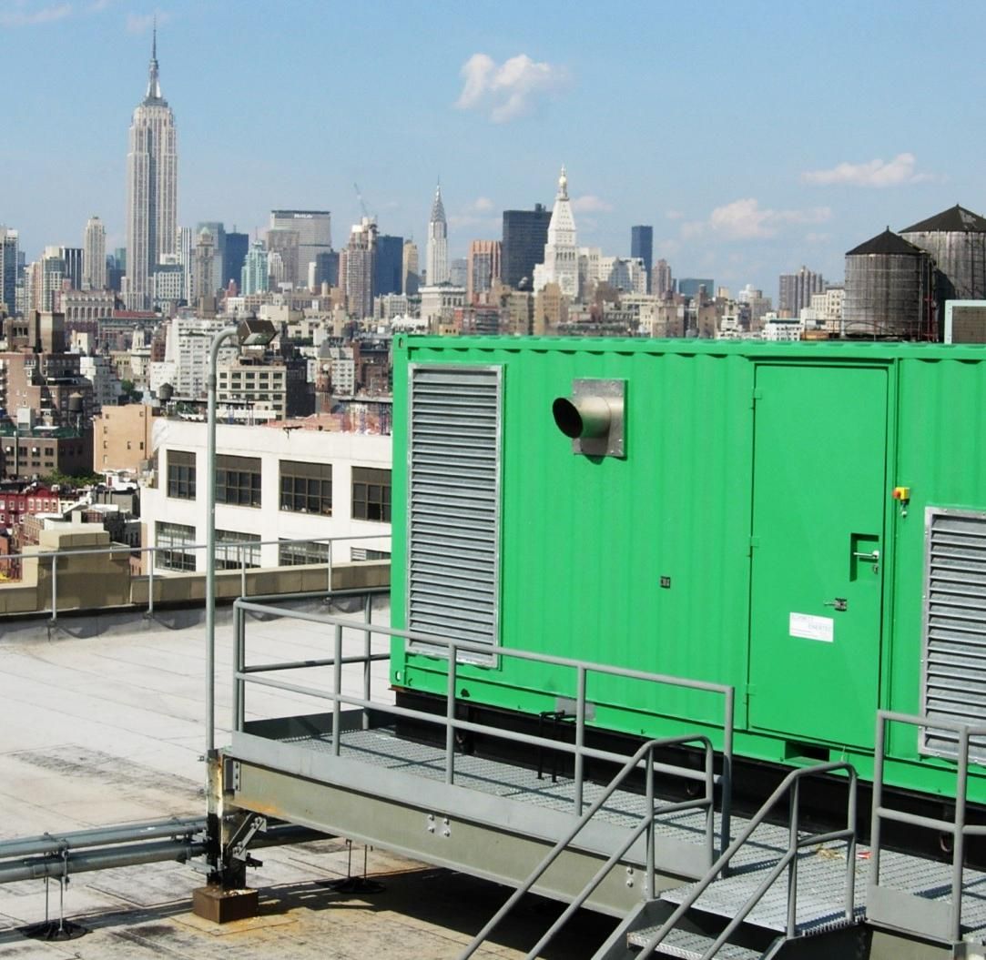 Containerized ENERGIN unit installed on a New York City rooftop